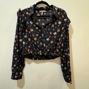BCBGeneration floral cropped blouse | new without tags
